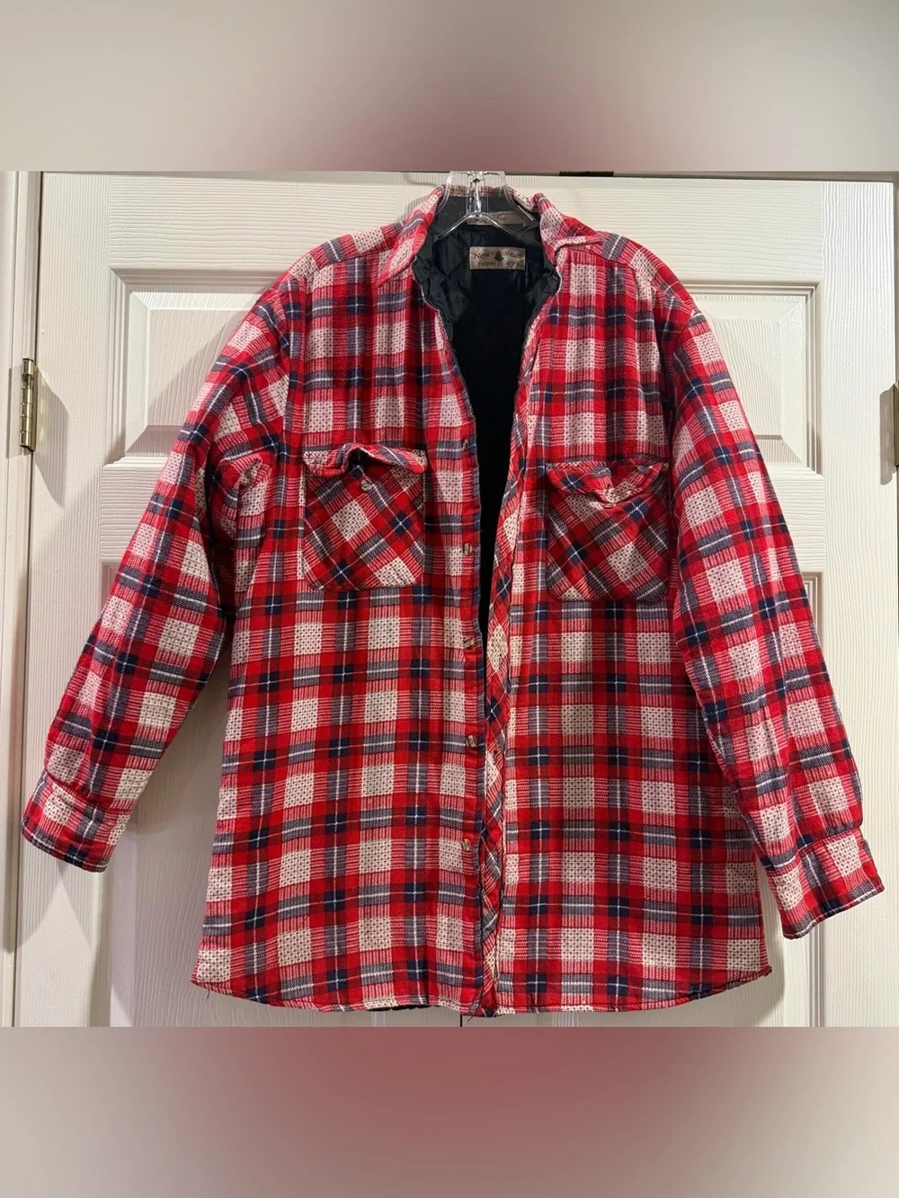 Northwest Territory Plaid Flannel Button-Up Shirt Pockets Men's Sz M Red Black